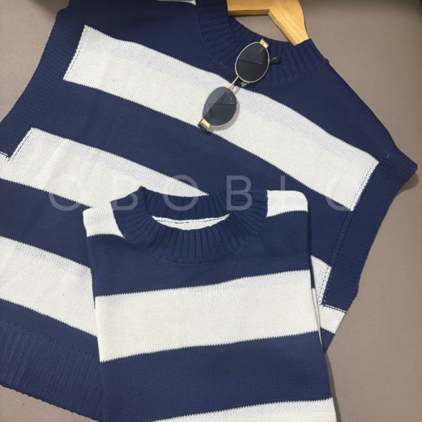 Navy Striped Vest !